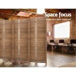 Artiss 8 Panel Room Divider Screen 326x170cm Louver Oak - Image 6