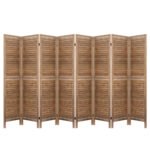 Artiss 8 Panel Room Divider Screen 326x170cm Louver Oak - Image 8