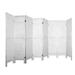 Artiss 8 Panel Room Divider Screen 326x170cm Louver White - Image 3