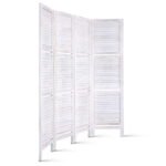 Artiss 4 Panel Room Divider Screen 163x170cm Shelf White - Image 3