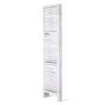 Artiss 4 Panel Room Divider Screen 163x170cm Shelf White - Image 4