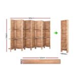 Artiss 8 Panel Room Divider Screen 326x170cm Shelf Oak - Image 2
