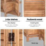 Artiss 8 Panel Room Divider Screen 326x170cm Shelf Oak - Image 6
