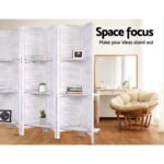 Artiss 8 Panel Room Divider Screen 326x170cm Shelf White - Image 4