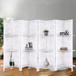 Artiss 8 Panel Room Divider Screen 326x170cm Shelf White - Image 7