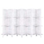 Artiss 8 Panel Room Divider Screen 326x170cm Shelf White - Image 8