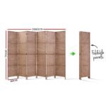 Artiss 6 Panel Room Divider Screen 245x170cm Woven Natural - Image 2