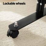 Artiss 6 Panel Room Divider Screen 323cm Wheel Fabric Black - Image 6