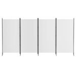Artiss 4 Panel Room Divider Screen 345x180cm Fabric White - Image 3