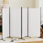 Artiss 4 Panel Room Divider Screen 345x180cm Fabric White - Image 7