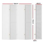 Artiss 4 Panel Room Divider Screen 164x170cm Pegboard White - Image 2