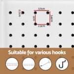 Artiss 4 Panel Room Divider Screen 164x170cm Pegboard White - Image 6