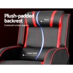 Artiss Recliner Chair Gaming Chair Leather Black Serik - Image 4