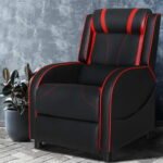 Artiss Recliner Chair Gaming Chair Leather Black Serik - Image 7