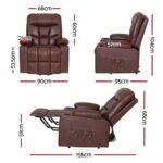 Artiss Recliner Chair Lift Assist Heated Massage Chair Leather Claude - Image 2