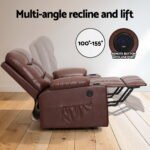 Artiss Recliner Chair Lift Assist Heated Massage Chair Leather Claude - Image 5