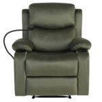 Artiss Recliner Chair Heated Massage Chair with Phone Holder Velvet - Image 2