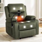 Artiss Recliner Chair Heated Massage Chair with Phone Holder Velvet - Image 7