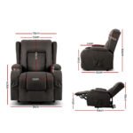 Artiss Recliner Chair Lift Assist Heated Massage Chair Velvet Rukwa - Image 2