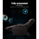 Artiss Recliner Chair Lift Assist Heated Massage Chair Velvet Rukwa - Image 3