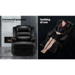Artiss Recliner Chair Leather Black Cissy - Image 3