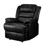 Artiss Recliner Chair Leather Black Cissy - Image 7