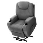 Artiss Recliner Chair Lift Assist Heated Massage Chair Velvet Milio - Image 8