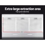 Devanti 900mm Range Hood 90cm Rangehood Stainless Steel - Image 4