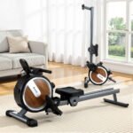 Everfit 16 Level Magnetic Rowing Machine for Home with App Connect Walnut - Image 7