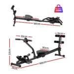 Everfit Hydraulic Rowing Machine Rower 12 Levels Resistance Exercise Fitness Gym Cardio - Image 2