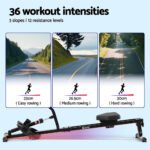 Everfit Hydraulic Rowing Machine Rower 12 Levels Resistance Exercise Fitness Gym Cardio - Image 4