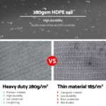 Instahut Shade Sail 6x6x6m Triangle 280GSM 98% Grey Shade Cloth - Image 5