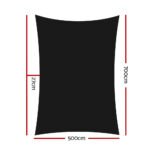 Instahut Shade Sail 5x7m Rectangle 280GSM 98% Black Shade Cloth - Image 2