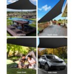 Instahut Shade Sail 5x7m Rectangle 280GSM 98% Black Shade Cloth - Image 4