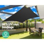 Instahut Shade Sail 5x7m Rectangle 280GSM 98% Black Shade Cloth - Image 6