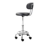 Artiss 2x Salon Stool Swivel Chair Backrest Black - Image 3