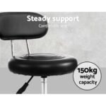 Artiss 2x Salon Stool Swivel Chair Backrest Black - Image 5