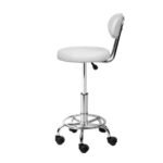 Artiss 2x Salon Stool Swivel Chair Backrest White - Image 3