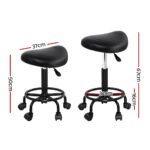 Artiss 2x Salon Stool Saddle Swivel Chair - Image 2