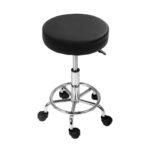 Artiss 2x Salon Stool Round Swivel Chair Black - Image 3