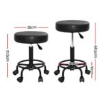 Artiss 2x Salon Stool Round Swivel Chair - Image 2