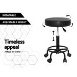 Artiss 2x Salon Stool Round Swivel Chair - Image 4