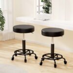 Artiss 2x Salon Stool Round Swivel Chair - Image 7