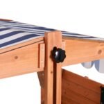 Keezi Kids Sandpit Wooden Canopy Sandbox With Cover Funnel Outdoor Toys 110cm - Image 4