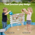 Keezi Kids Sandpit Wooden Round Sand Pit Funnel Bench Seat Beach Toys 215cm - Image 6
