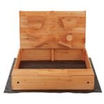 Keezi Kids Sandpit Wooden Sandbox Sand Pit with Cover Funnel Outdoor Toys 120cm - Image 3