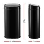 Devanti 68L Motion Sensor Bin Rubbish Automatic Black - Image 2