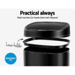 Devanti 68L Motion Sensor Bin Rubbish Automatic Black - Image 5