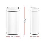 Devanti 68L Motion Sensor Bin Rubbish Automatic White - Image 2