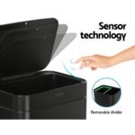 Devanti 70L Motion Sensor Bin Pedal Bins Automatic Black - Image 4